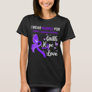 Schmetterling, den ich für HODGKINS LYMPHOMA Lila T-Shirt