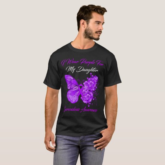 Schmetterling, den ich Lila für meine Tochter Sarc T-Shirt (Vorne ganz)