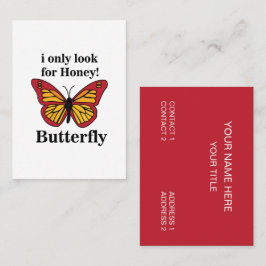 Schmetterling, den ich nur nach Honig-Schmetterlin Visitenkarte