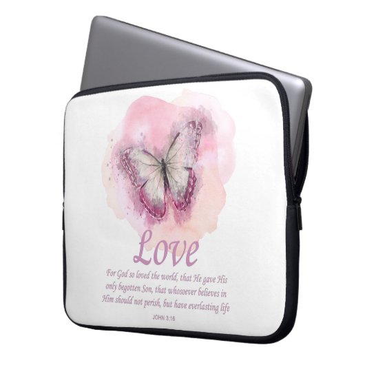 Schmetterling der Christlichen Bibel für Frauen: L Laptopschutzhülle (Vorderseite Links)