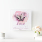Schmetterling der Christlichen Verse für Frauen:Li Quadratische Wanduhr (Zuhause)