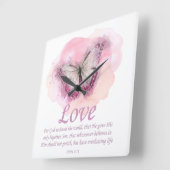 Schmetterling der Christlichen Verse für Frauen:Li Quadratische Wanduhr (Winkel)
