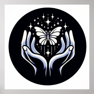 Schmetterling der Hoffnung Symbol für Kraft und Wi Poster