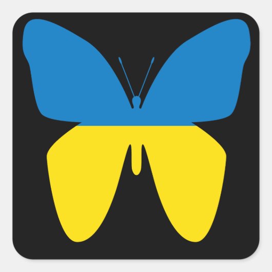 Schmetterling der Ukraine Quadratischer Aufkleber (Vorderseite)