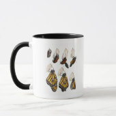 Schmetterling, der vom coccoon auftaucht tasse (Links)