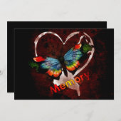 Schmetterling des Gedächtnisses Einladung (Vorne/Hinten)