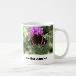 Schmetterling des roten Admirals, der rote Admiral Kaffeetasse