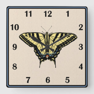 Schmetterling des Südwestens Gelber Schwalbenschwa Quadratische Wanduhr