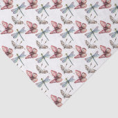 Schmetterling & Dragonfly-Muster Wasserfarbe auf W Seidenpapier (Detail)