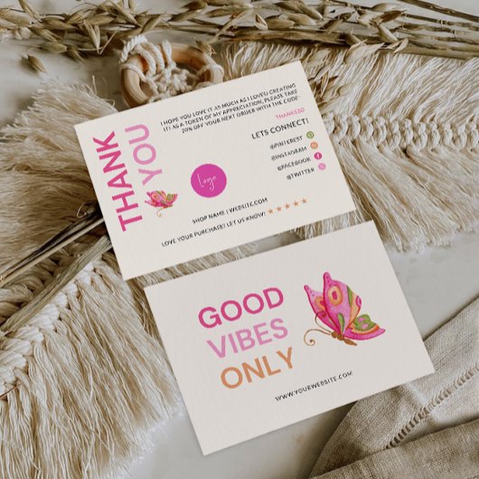 Schmetterling druckbar Danke Karte, Geschäft