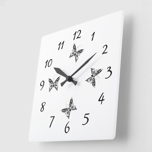 Schmetterling - Erstellen Sie Ihre eigene (CYO) - Quadratische Wanduhr (Winkel)