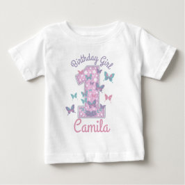 Schmetterling Erster Geburtstag, der einen Schmett Baby T-shirt
