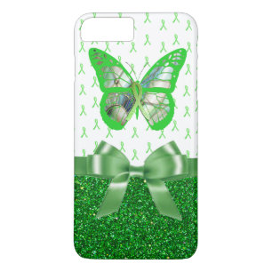 Schmetterling Faux Glitter zur Sensibilisierung fü iPhone 8 Plus/7 Plus Hülle