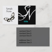 Schmetterling fett schwarz-weiß moderner Brauch Visitenkarte (Vorne/Hinten)