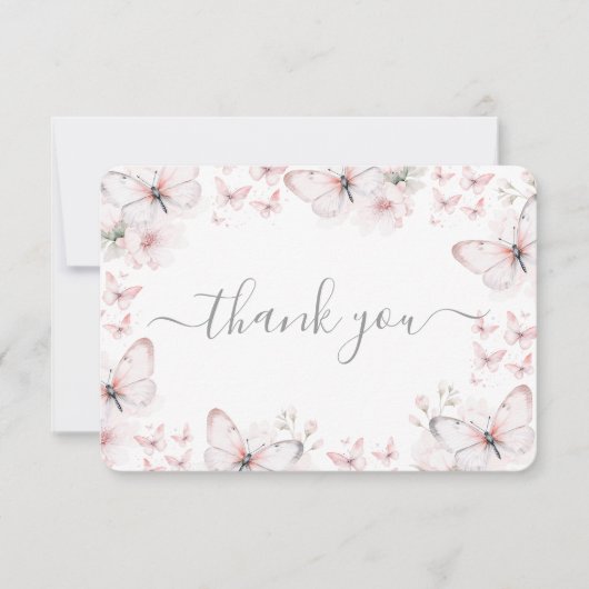 Schmetterling Flat Danke Karte (Vorderseite)