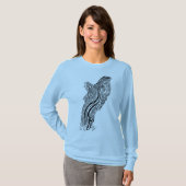 Schmetterling Flattern-Durch langen Hülsen-T - T-Shirt (Vorne ganz)