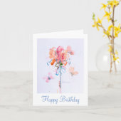 Schmetterling Fleur Geburtstags-Karte Karte (Gelbe Blume)