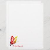 Schmetterling, Fliege nicht einfach, Sau! Schreibw Briefbogen (Vorne/Hinten)