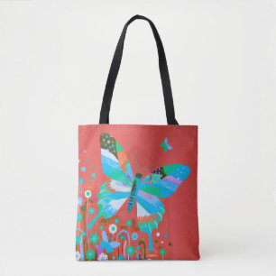 Schmetterling & Floral Abstrakt Tote Bag Tasche