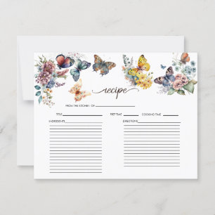 Schmetterling Floral Brautparty Rezeptkarte Einladung
