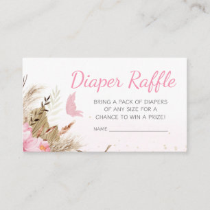 Schmetterling Florale Babyparty-Windel-Raffel Begleitkarte