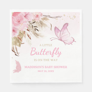 Schmetterling Florales Baby Shower Serviette