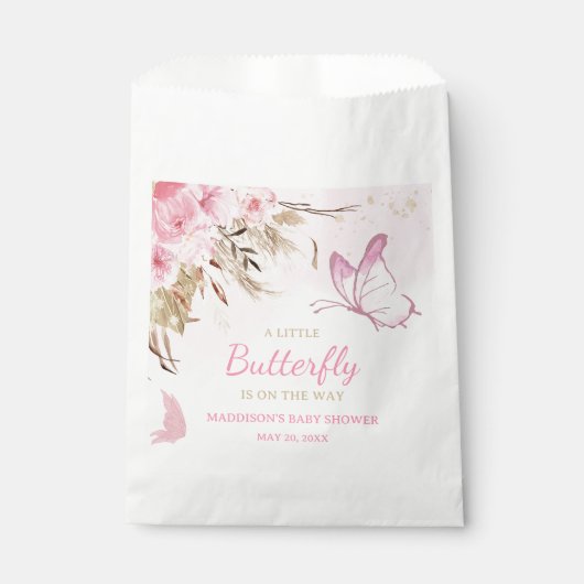Schmetterling Florales Babyshower Geschenktütchen (Vorderseite)