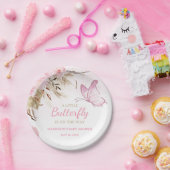 Schmetterling Florales Babyshower Pappteller (Party)