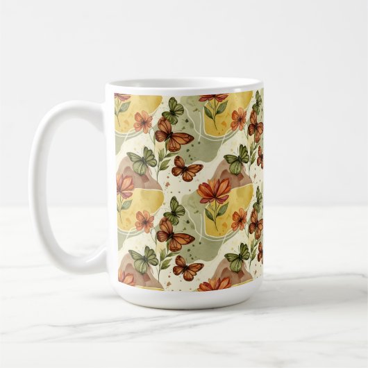Schmetterling flüstert in die Erde Kaffeetasse (Links)