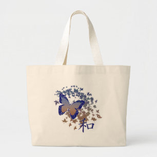 Schmetterling ~ FriedensTaschen-Tasche Jumbo Stoffbeutel