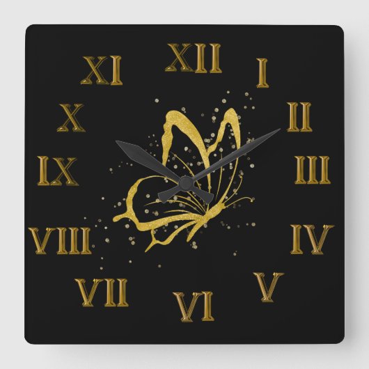 Schmetterling funkelt römische Wanduhr (Vorderseite)
