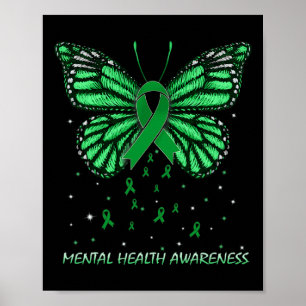 Schmetterling für das Bewusstsein für psychische G Poster