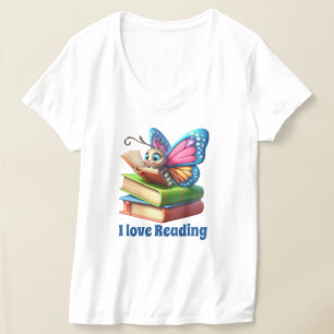 Schmetterling für niedliche Leseliebte T-Shirt