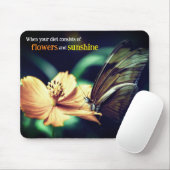 Schmetterling füttre auf Blume Mousepad (Mit Mouse)