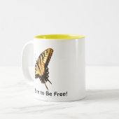 Schmetterling" geboren, frei zu sein!" zweifarbige tasse (Vorderseite Links)