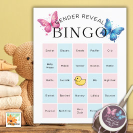 Schmetterling Gender Reveal Party Bingo Game