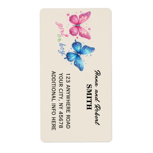 Schmetterling Gender Reveal Party Einladung (Vorne)