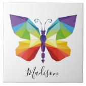 Schmetterling gestrichen, mit Monogramm Fliese (Vorderseite)