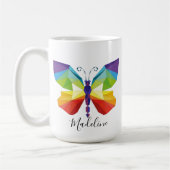 Schmetterling gestrichen, mit Monogramm Kaffeetasse (Links)