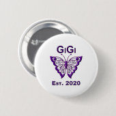 Schmetterling Gigi "Est 2020" Button (Vorne & Hinten)