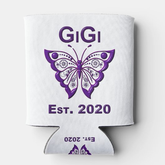 Schmetterling Gigi "Est 2020" Dosenkühler (Rückseite)