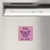 Schmetterling Gigi "Est 2020" Magnet (In Situ (Geschirrspüler))