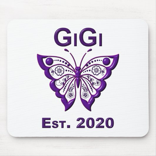 Schmetterling Gigi "Est 2020" Mousepad (Vorne)
