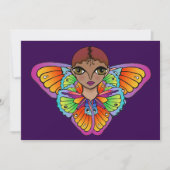 Schmetterling Girl Flat Danke Karte (Vorderseite)