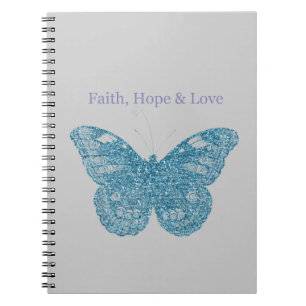 Schmetterling Glaube, Hoffnung, Liebe Notizblock