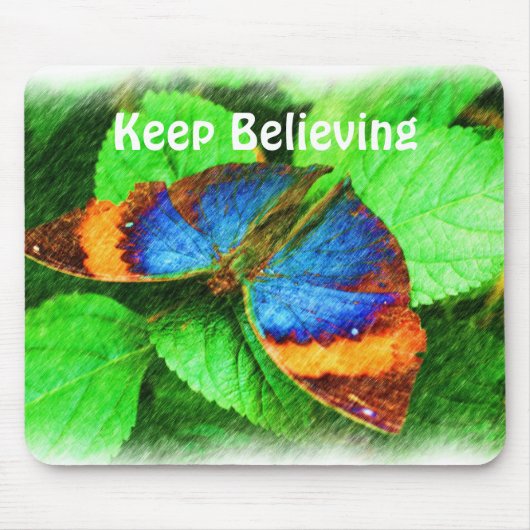 Schmetterling glauben Inspiration Mousepad (Vorne)