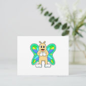 Schmetterling glücklich postkarte (Stehend Vorderseite)