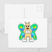 Schmetterling glücklich postkarte (Vorne/Hinten)