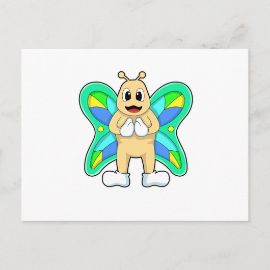Schmetterling glücklich postkarte (Vorderseite)