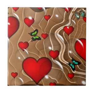 Schmetterling & Gold Fliese